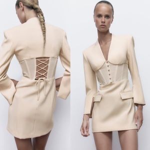 Zara blush corset Dress Fall 2022